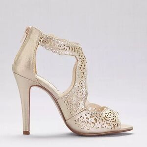 Touch Ups Gold Lace Sandal Heels